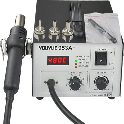 ESD Soldering Station YOUYUE 953A+ Tempeture Control LED Digital Display BGA Rework Solder Station Hot Air Gun