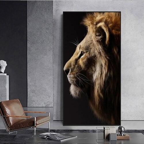 Canvas Art Animal Cuadros Tiger Leopard Lion Poster Wall Art Aisle Decorative Paintings Hoom Decor Classical Living Room Picture