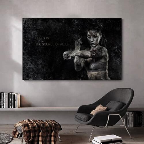Classical Sports Posters and Prints Wall Art Balck and White Women Canvas Painting Retro Pictures for Living Room Home Decor