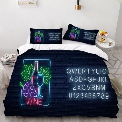 2/3 Pieces Cocktail Champagne Bedding Set Red Wine Duvet Cover Bedding Luxury Home Textile Bed Quilt Cover Kids Bed Cover Set