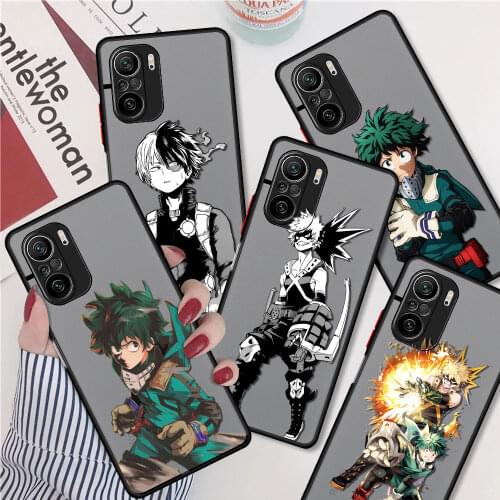 Matte Case For Xiaomi Redmi Note 10 9 8 Pro 9S 10S 9A 9C 9T 7 K40 5G 8A K20 Shockproof Phone Cover Fundas My Hero Academia Anime