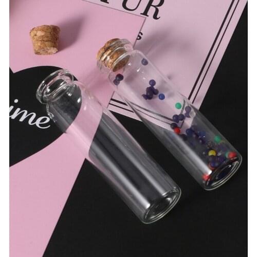 10pcs Mini Glass Wish Bottle Vial with Cork Stopper Storage Pendant 20mL AXYC