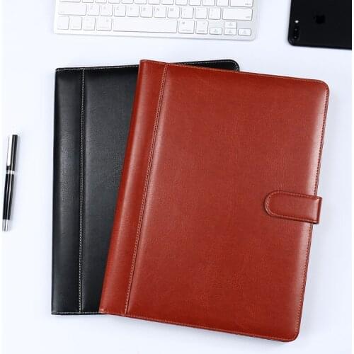 Fashion A4 PU Leather Office Padfolio MultiFunction Notepad File Folder with Calculator clip memo pad Office Desk Accessory 1308