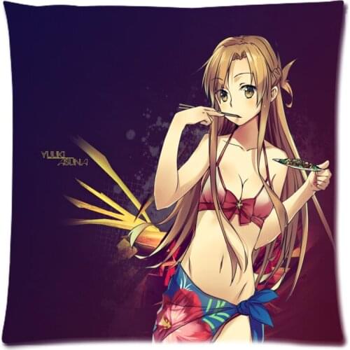 Hot Sword Art Online Tow Side Printed Home Decor Peach Skin Throw Decorative Pillows Pillowcase Cushion Cover 45x45cm