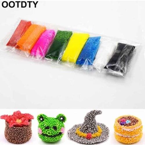 New 8pcs 5g Snow Mud Fluffy Floam Slime DIY Puzzle Bead Slime Toy Light Clay