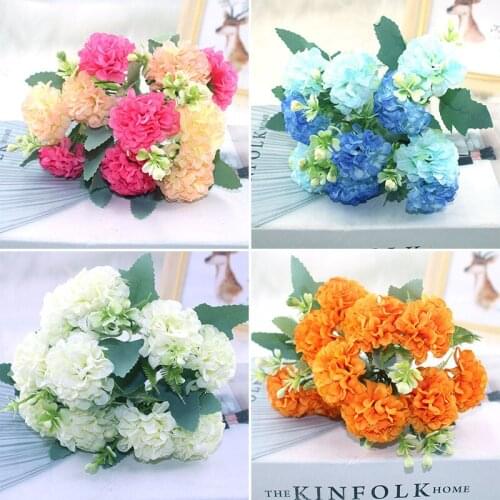 New peony artificial flower high quality luxury bouquet wedding decoration home table decoration sky blue fake flower hydrangea
