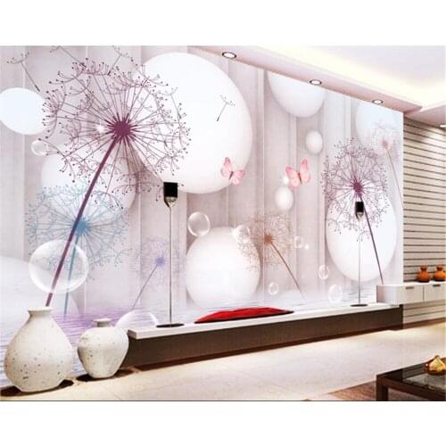 Wallpaper for walls 3 d high quality any size wallpaper dandelion Bubble TV background wallpapers for living room beibehang
