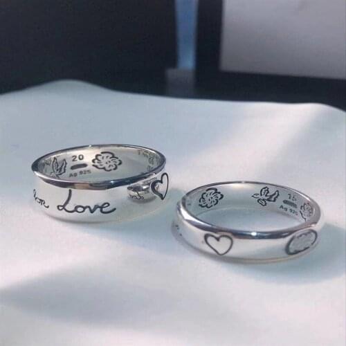 Original1:1 Exclusive Sale Fearless Love Attractive Rings Women Valentine Warm Jewelry S925 Sterling Silver Logo Brand Fine Gift