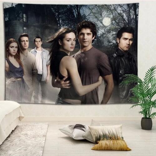 Teen Wolf Tapestries Hanging cloth background wall covering bedroom renovation bed decoration tapestry custom logo