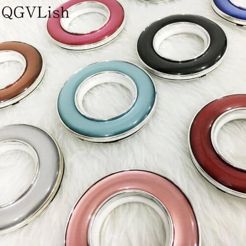 QGVLish 50Pcs Jade Curtian Ring Mute Roman Rings Curtain Accessories Punch Circle Silencer Curtain Rods Ring Top Eyelets Buckle