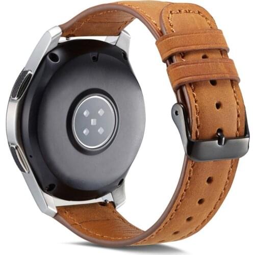 For Samsung Gear S3 Frontier/Classic 22mm Genuine Leather Watch Band Replacement Strap for Amazfit GTR 47MM Bracelet Wristband