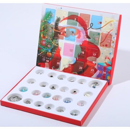 Xmas Countdown Santa Calendar Beads DIY Bracelet Jewelry Making Kit Kids Gift jewelry 2020
