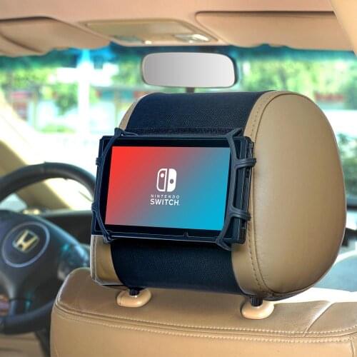 FULLONG Car Headrest Mount Silicon Holder, Compatible with Game Machine Nintendo Switch - Black