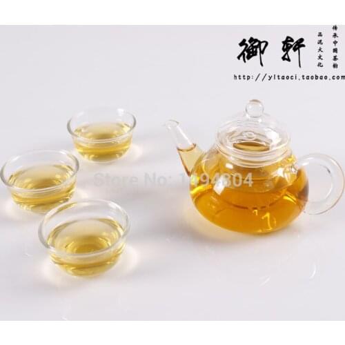 Glass Teapot 180ML Glass Teaset / kettle, Tea Set Including 3 Double-wall Tea Cups Heat-resistant Glass Pot Pote De Vidro Teaset