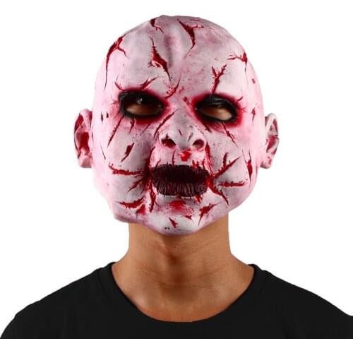 Horror Mask Scary Zombie Child Face Headgear Halloween Terror Party Costume Props Haunted House Scary Dress Up