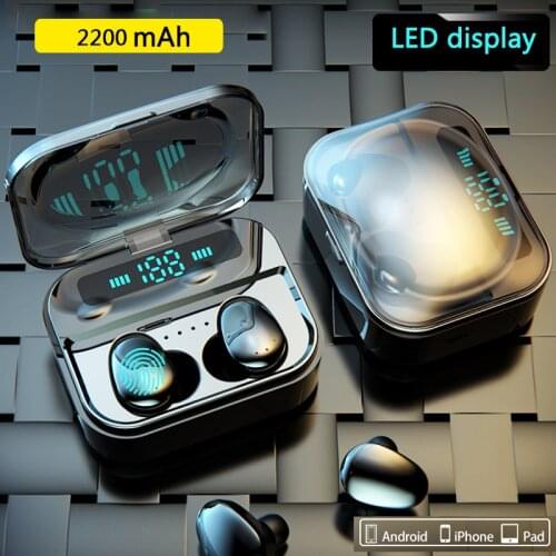 X7 TWS Wireless Earphones Bluetooth 5.0 IPX7 Waterproof with Mic 2200mAh Charging Box Display 6D Stereo HiFi Wireless Earbuds