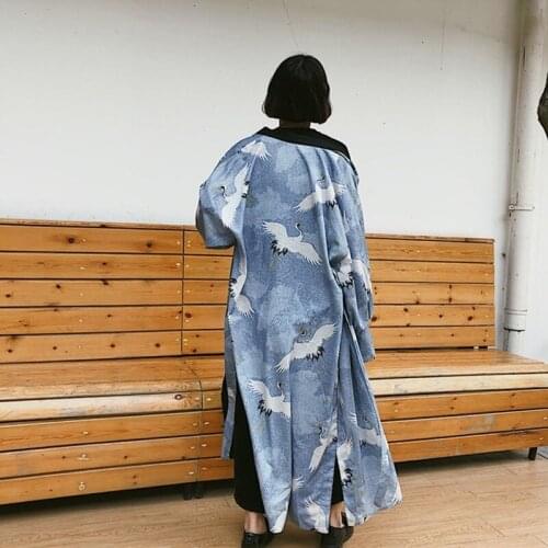 Long shirt female kimonos woman 2018 Japanese harajuku kimono cardigan blouse shirt yukata female Japanese streetwear TA511