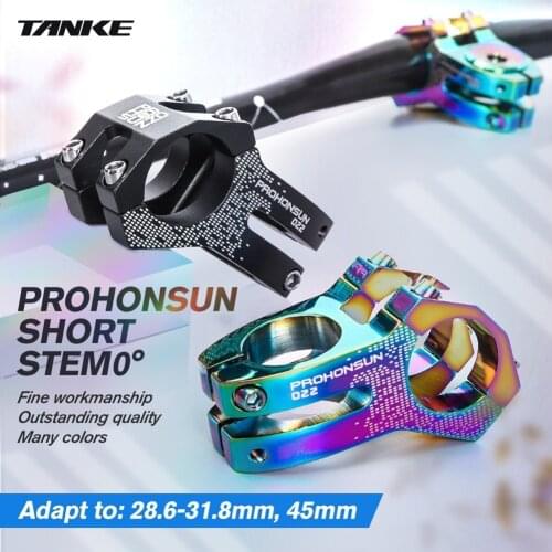 022 MTB Road Bike Power Stem 45mm 0°Short Colorful Oil Slick Stems 31.8mm Stem Riser Steering Wheel Bicycle Accessories Part