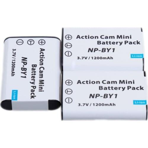10pcs/lot 1200mAh NP-BY1 NPBY1 BY1 Rechargeable Camera Battery For SONY HDR-AZ1VR AZ1 AZ1V AZ1VR Sport Action Cam Mini Camcorder