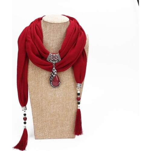 2021 Multi-style Jewelry Statement Necklace Pendant Scarf Women Bohemia Neckerchief Foulard Femme Accessories Hijab Stores