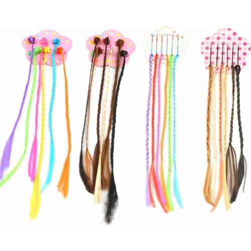 XIMA 6pcs/set Girls Rainbow Hair Clips Twist Wig Hairpins Bohemian Braided for Kids Butterfly Hair Clip Accessories