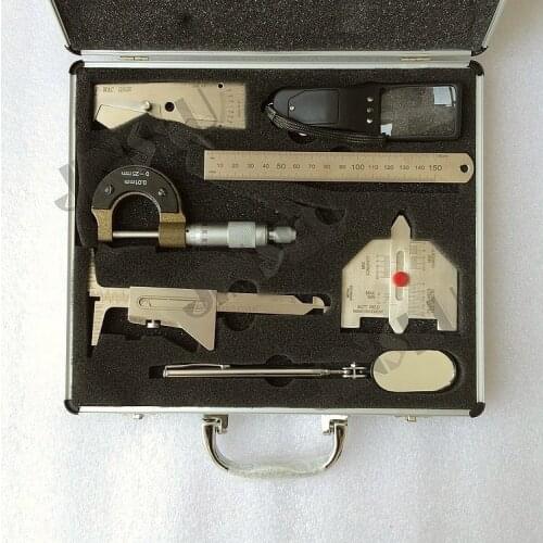 Free shipping Stainless steel weld measuring tool welding gauge kits 7 piece