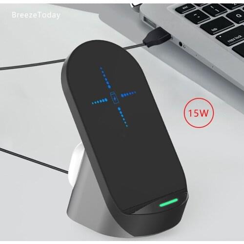 15W Qi Wireless Charger Station For iPhone 12 8 11 X XS Max Airpods Pro 2 Samsung S20 S10 Oneplus 8 Pro Universal Mobile Phone