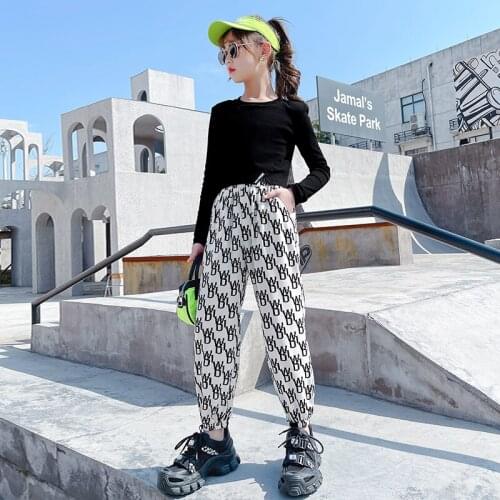2021 Fashion Print Pants Teenage Girls Summer Cotton New Arrivals Cool Children Ankle Trousers Casual Style 4 5 7 9 10 13 Years