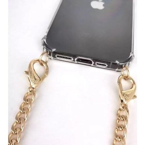 Transparent Strap Cord Metal Chain Tape Necklace Phone Cases For iPhone 12 7 8 6s 6 Plus 11 Pro X XR XS Max SE 2020 Cover funda