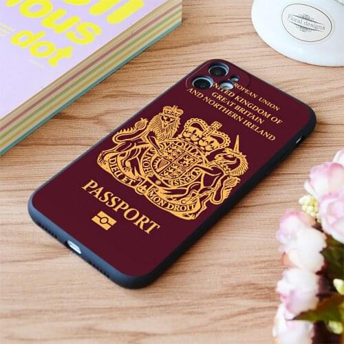 For Iphone British Passport Print Soft Matt Apple iPhone Case 6 7 8 11 12 Plus Pro X XR XS MAX SE