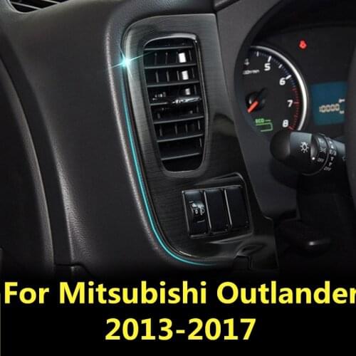 For Mitsubishi Outlander 2013-2017 ABS Chrome Navigation Box Frame Button adjustment box Interior decoration Auto Accessories
