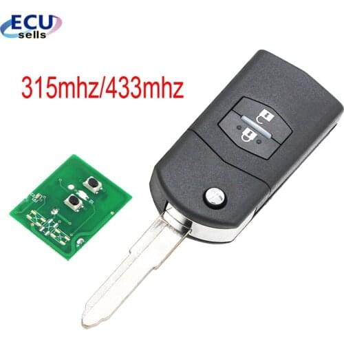 Flip Remote Car Key Fob for Mazda 3 6 315MHZ or 433MHZ With 4D63 Chip M3 M6