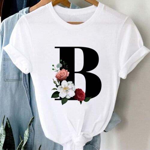 Women T-shirt Graphic alphabet B Print Travel streetwear female T shirt Fashion Trend Cartoon Ladies Tees Tops Female Tshirt