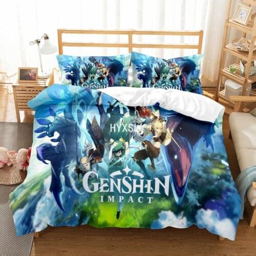 Genshin Impact Game Kids Boy 3d Duvet Cover Set Bedding Comforter Cartoon Bed Linen Twin Queen King Single Size Dropshipping
