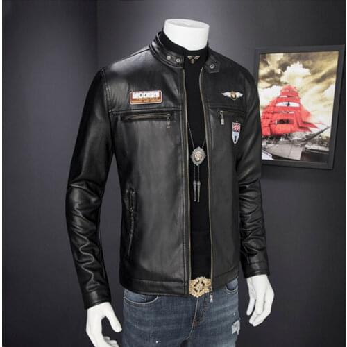 Fashion New Mens Casual Leather Biker Jackets Motorcycle Coat Slim Fit Outwear Tops