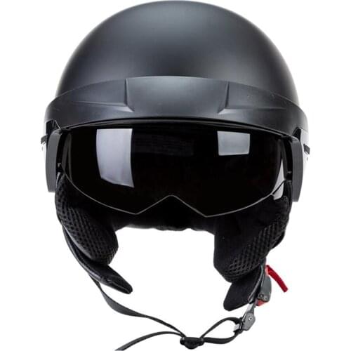 Motorcycle Half Helmet Retractable Visor Quick Release Strap for Men Women