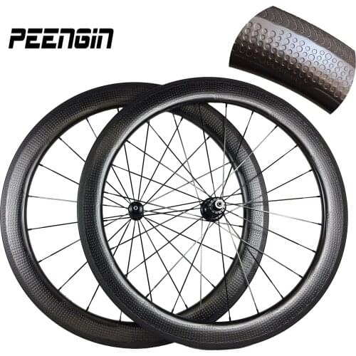 New model carbon dimple bike wheels 26x58mm tubular/clincher/tubeless wheelset bicycles DIY UD original fast ride Low wind resis
