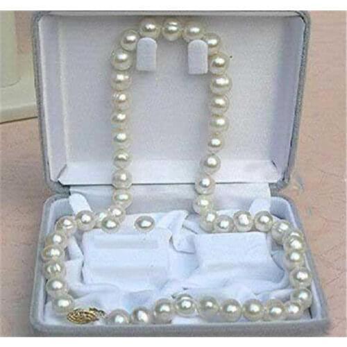 P&P****Fashion 8-9mm Real Natural White Cultured Pearl Necklace Earrings Jewelry Set