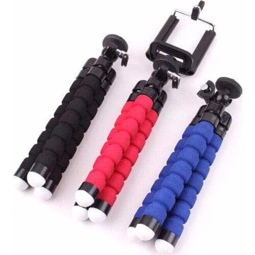 Mini Portable Flexible Sponge Octopus Tripod Stand Mount With Holder For Phone Action Camera and Camcorder