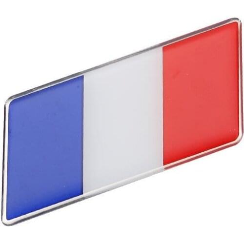 Rectangular Styling France National Emblem French Flags Car Stickers 63X30mm