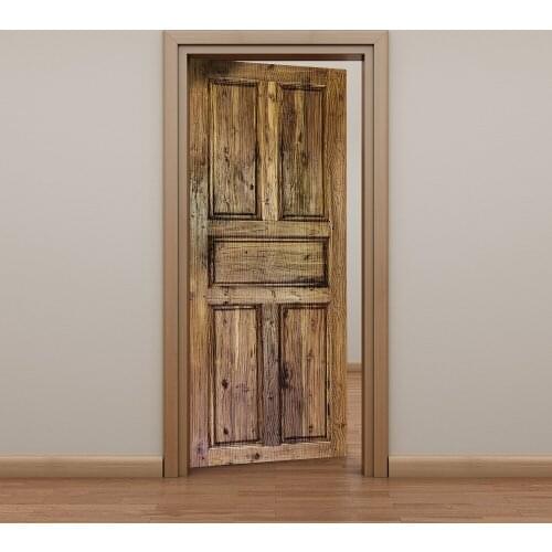Retro Wood Grain Door Mural Home Design Embossed Wood Grain Peel and Sticker Wallpaper Adhesive Waterproof Poster Wall Art Decal