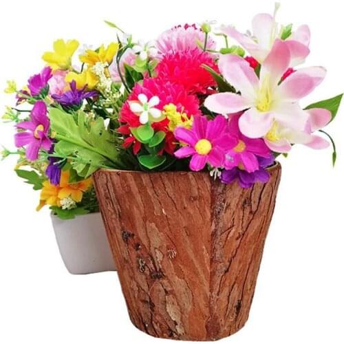 Rural Natural Hand-made Old Retro European Style Fir Bark Multi-shaped Meat Basket Flower Basket