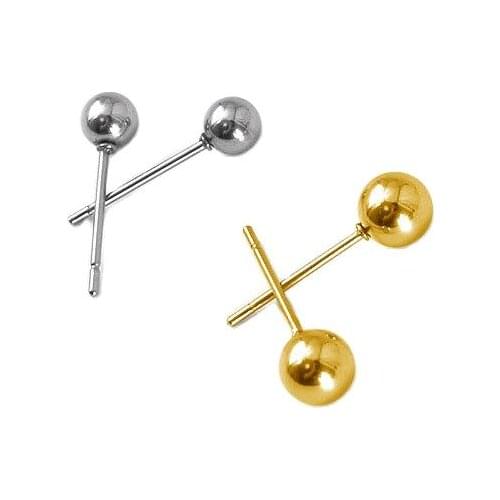 Eruifa 10pcs 314 Stainless Steel BallStud Earring Jewelry Gold Plated Unfading DIY handmade.Nickel,Lead Free,Hypoallergenic