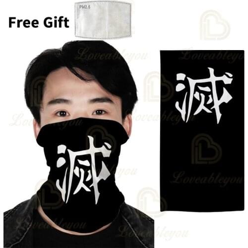 Demon Slayer Cycling Anti-UV Head Scarf Neck Cover Motorcycle Face Scarf Outdoor Fishing Sun Shield Face Cover Accessories