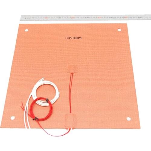 Silicone Heater Pad 400x400mm for Creality CR-10 S4 3D Printer Bed w/Screw Holes, Adhesive Backing & Sensor
