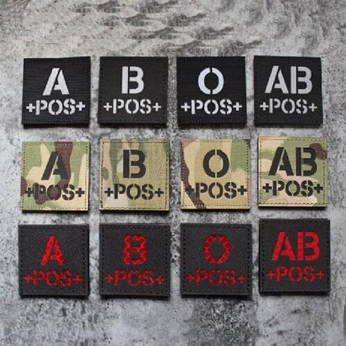 Blood Type Tactical Vest Reflective Velcro IR Patch Clothes Repair Armband Military Badge Clothing Backpack Hat Decoration