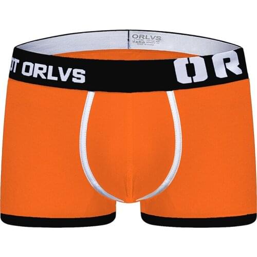 ORLVS New Brand Male Panties Breathable Boxers Cotton Men Underwear U convex pouch Sexy Underpants Homewear Shorts