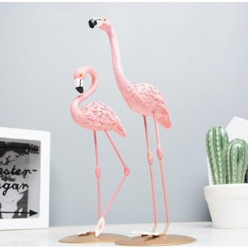 1PC Nordic Pink Flamingo Desktop Resin Ornaments Tropical Party Summer Girl Birthday Wedding Decoration Gifts Hawaii Party Decor