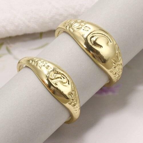 Vintage New Fashion Womens Letter C P Ring Geometric Punk Gold Easy Reveal Personality Finger Chic Gift Creative Rings Jewelry