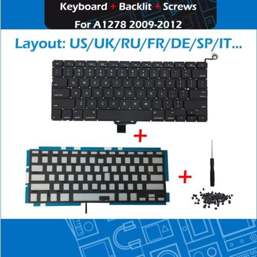 New A1278 Spain Spanish Italy Italian Keyboard for Macbook Pro 13" Unibody A1278 SP IT Keyboard Replacement 2009-2012